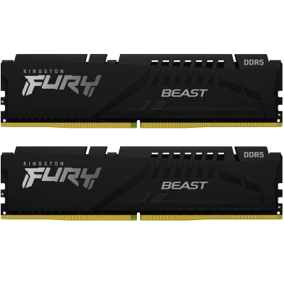 Модуль памяти для компьютера DDR5 16GB (2x8GB) 5200 MHz FURY Beast Black Kingston Fury (ex.HyperX) (KF552C40BBK2-16) (U0883779)