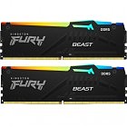 Модуль пам'яті для комп'ютера DDR5 16GB (2x8GB) 6000 MHz Beast RGB XMP Kingston Fury (ex.HyperX) (KF560C30BBAK2-16)