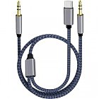 Кабель мультимедийный AUX MH-270 jack — jack 3.5mm-Type-C 1.2m blue XoKo (XK-MH-270)