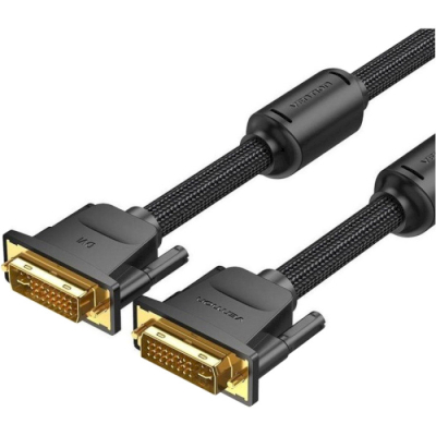 Кабель мультимедийный DVI to DVI 24+1pin 8.0m 2K 60Hz ferrite Vention (EAEBK) (U0955472)