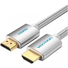 Кабель мультимедийный HDMI to HDMI 10.0m V2.0 4K 60Hz Silver Metal Type Vention (AABIL)