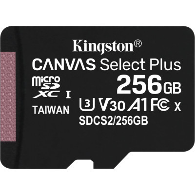 Карта памяти Kingston 256GB microSDXC class 10 UHS-I Canvas Select Plus (SDCS2/256GBSP) (U0396246)