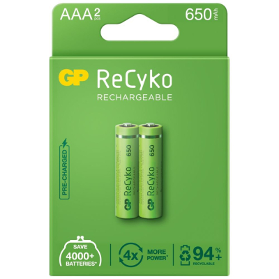 Аккумулятор Gp AAA 65AAAHCE-EB2 Recyko 650 mAh * 2 (65AAAHCE / 4891199186677) (U0454246)