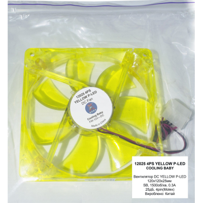 Кулер для корпуса Cooling Baby 9025 4PS yellow (U0833329)