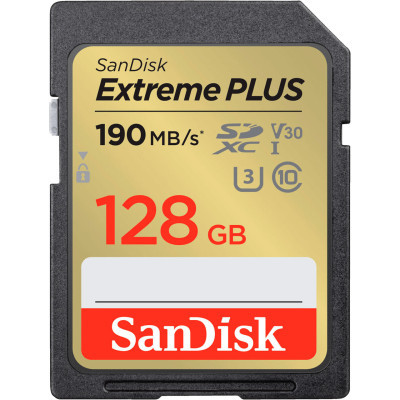 Карта памяти SanDisk 128GB SDXC class 10 UHS-I U3 4K Extreme Plus (SDSDXWA-128G-GNCIN) (U0887960)
