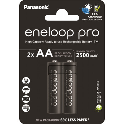 Аккумулятор Panasonic AA Eneloop 2500mAh Pro NI-MH * 2 (BK-3HCDE/2CP) (U0902852)