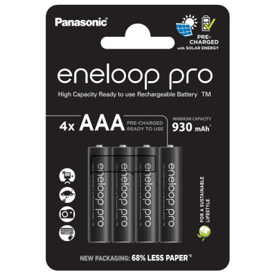 Аккумулятор Panasonic Eneloop AAA 930 mAh Pro NI-MH * 4 (BK-4HCDE/4CP) (U0919998)