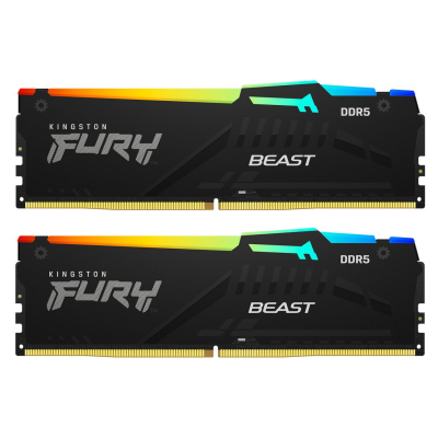 Модуль пам'яті для комп'ютера DDR5 16GB (2x8GB) 6000 MHz Beast RGB EXPO Kingston Fury (ex.HyperX) (KF560C30BBEAK2-16) (U0944143)