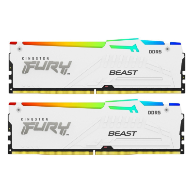 Модуль памяти для компьютера DDR5 32GB (2x16GB) 6800 MHz Beast White RGB EXPO Kingston Fury (ex.HyperX) (KF568C34BWEAK2-32) (U0944200)