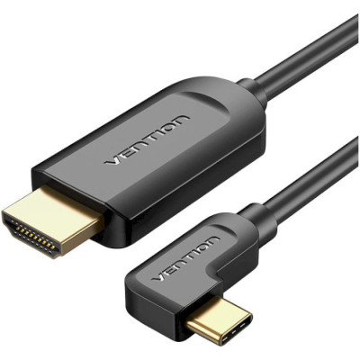 Кабель мультимедийный USB-C 3.1 to HDMI 1.5m 90° 4K 60 Гц PVC Black Vention (CGVBG) (U0955461)