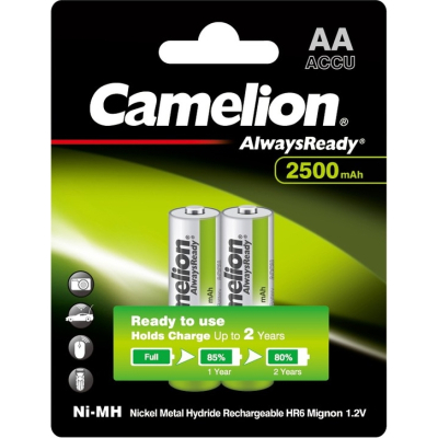 Аккумулятор Camelion AA 2500mAh Ni-MH AlwaysReady * 2 R6-2BL (NH-АA2500АRBP2) (U1021132)