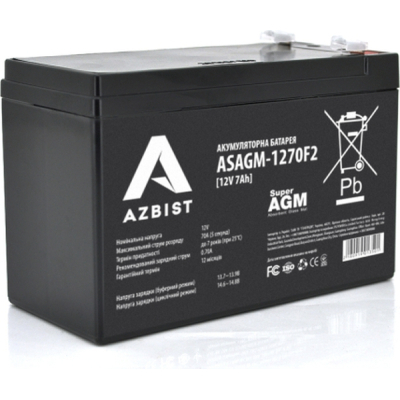 Батарея к ИБП AZBIST 12V 7Ah Super AGM (ASAGM-1270F2) (U1033798)