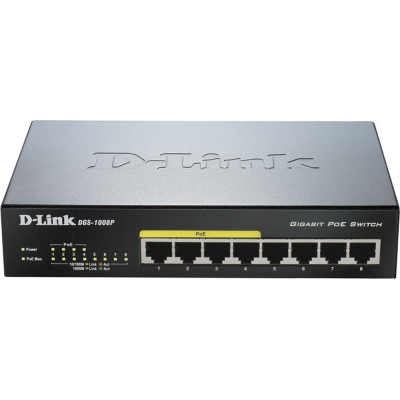 Комутатор мережевий D-Link DGS-1008P (B0003051)